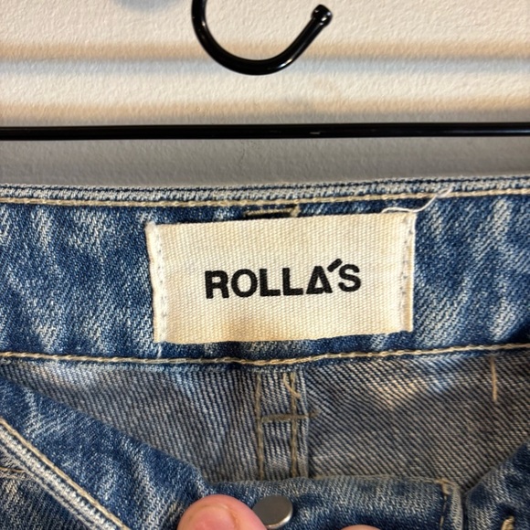 ROLLA’S Sz 28 High Rise Slim Light Was Blue Denim Jeans Classic 5 Pockets - Picture 4 of 11